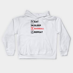 Eat sleep baseball repeat Kids Hoodie